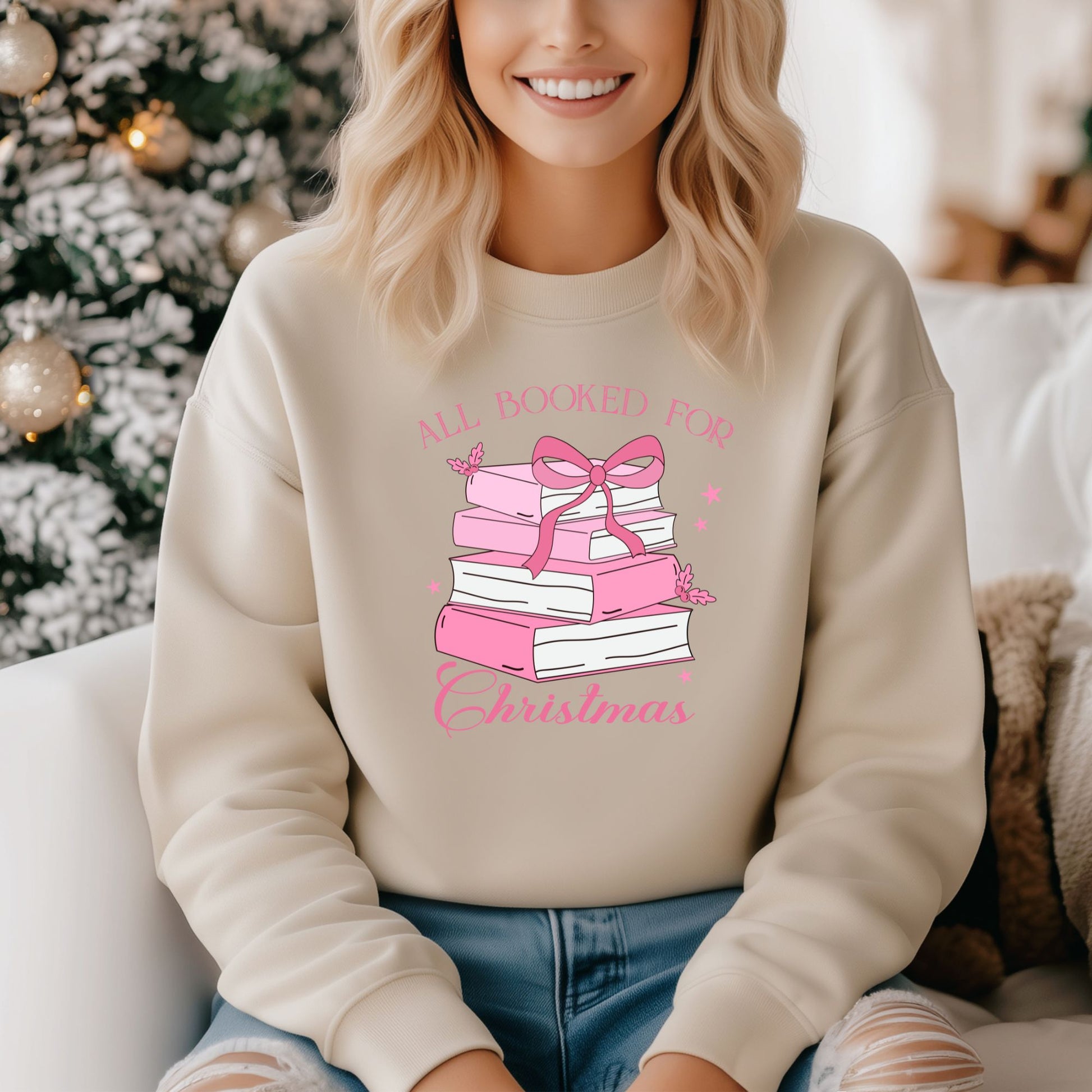 Pink Edition - All Booked For Christmas Sweatshirt - Life by Kway | Kristin Waymire