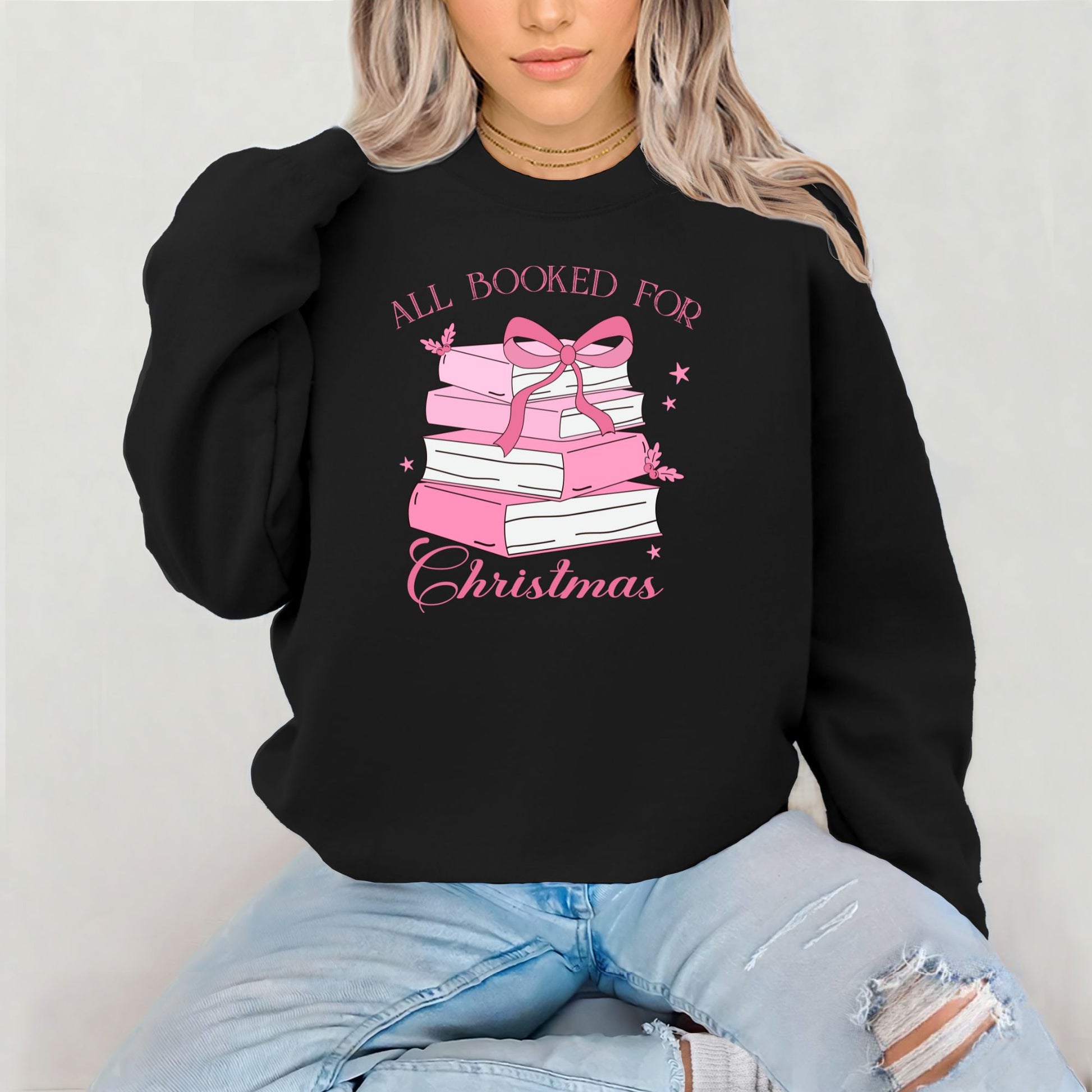 Pink Edition - All Booked For Christmas Sweatshirt - Life by Kway | Kristin Waymire