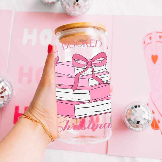 Pink All Booked for Christmas Glass Can - Life by Kway | Kristin Waymire