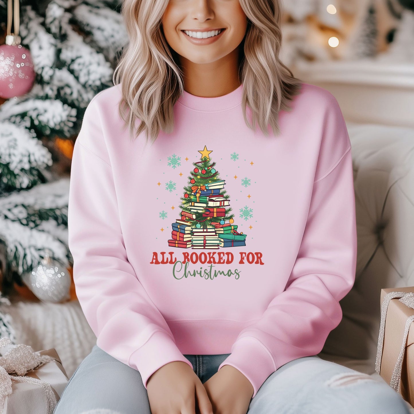 All Booked for Christmas Sweatshirt - Life by Kway | Kristin Waymire