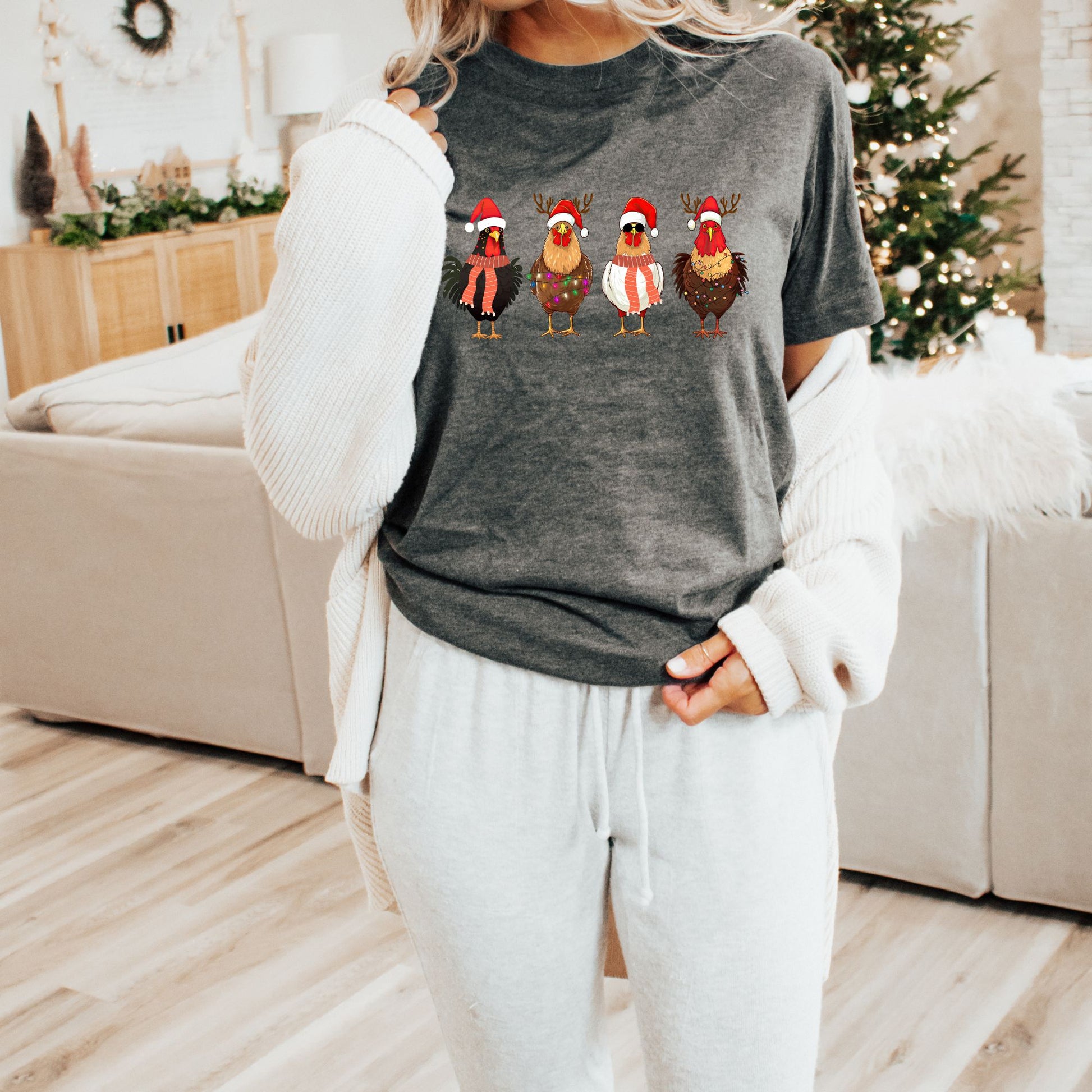 Christmas Chickens T-shirt - Life by Kway | Kristin Waymire