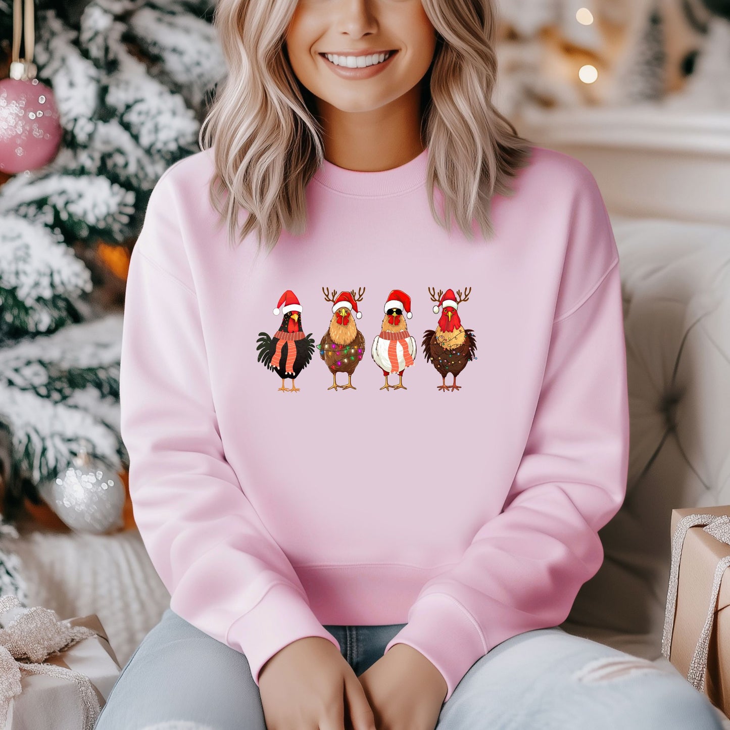 Christmas Chickens Sweatshirt - Life by Kway | Kristin Waymire