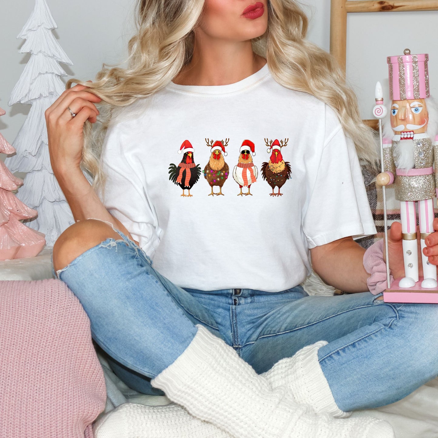 Christmas Chickens T-shirt - Life by Kway | Kristin Waymire