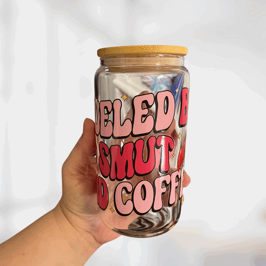 Fueled by Smut and Coffee Glass Can - Life by Kway | Kristin Waymire