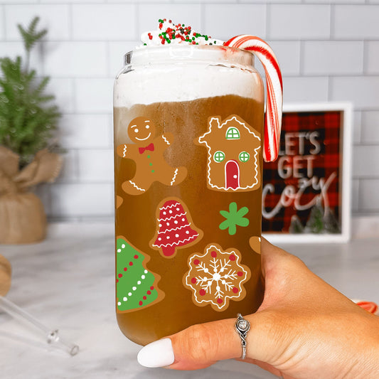 Gingerbread Christmas Glass Can - Life by Kway | Kristin Waymire