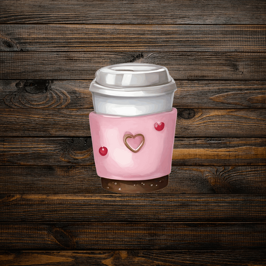 Pink Heart Coffee Sticker - Life by Kway | Kristin Waymire