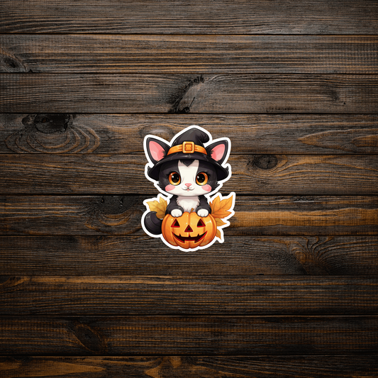 Kawaii Kitty Halloween Sticker - Life by Kway | Kristin Waymire