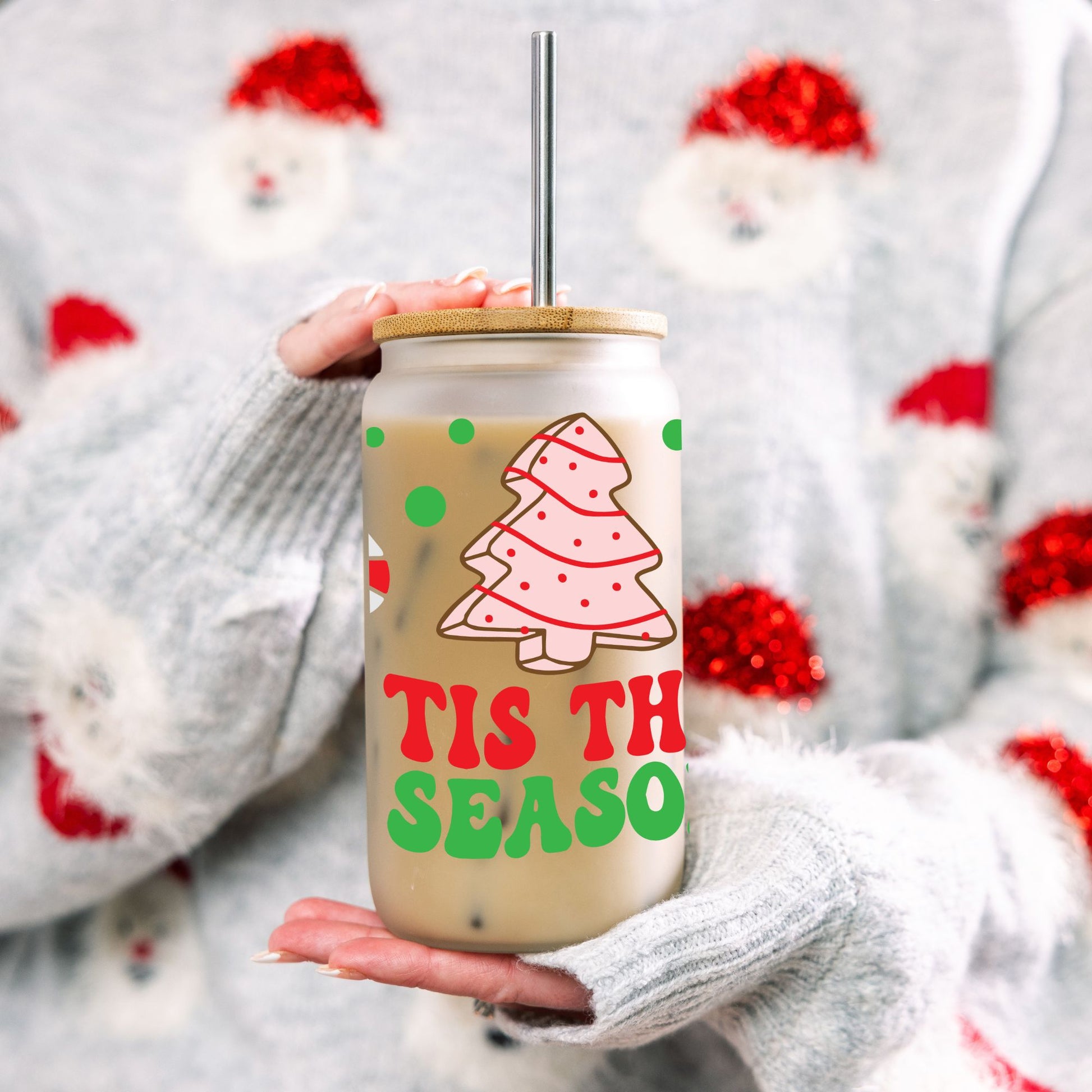 Merry Christmas Cake Glass Can - Life by Kway | Kristin Waymire