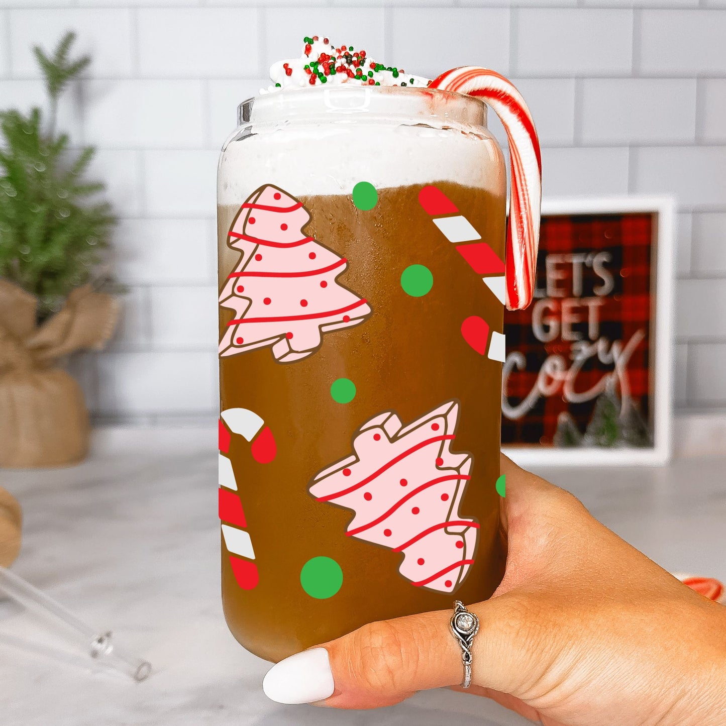 Merry Christmas Cake Glass Can - Life by Kway | Kristin Waymire