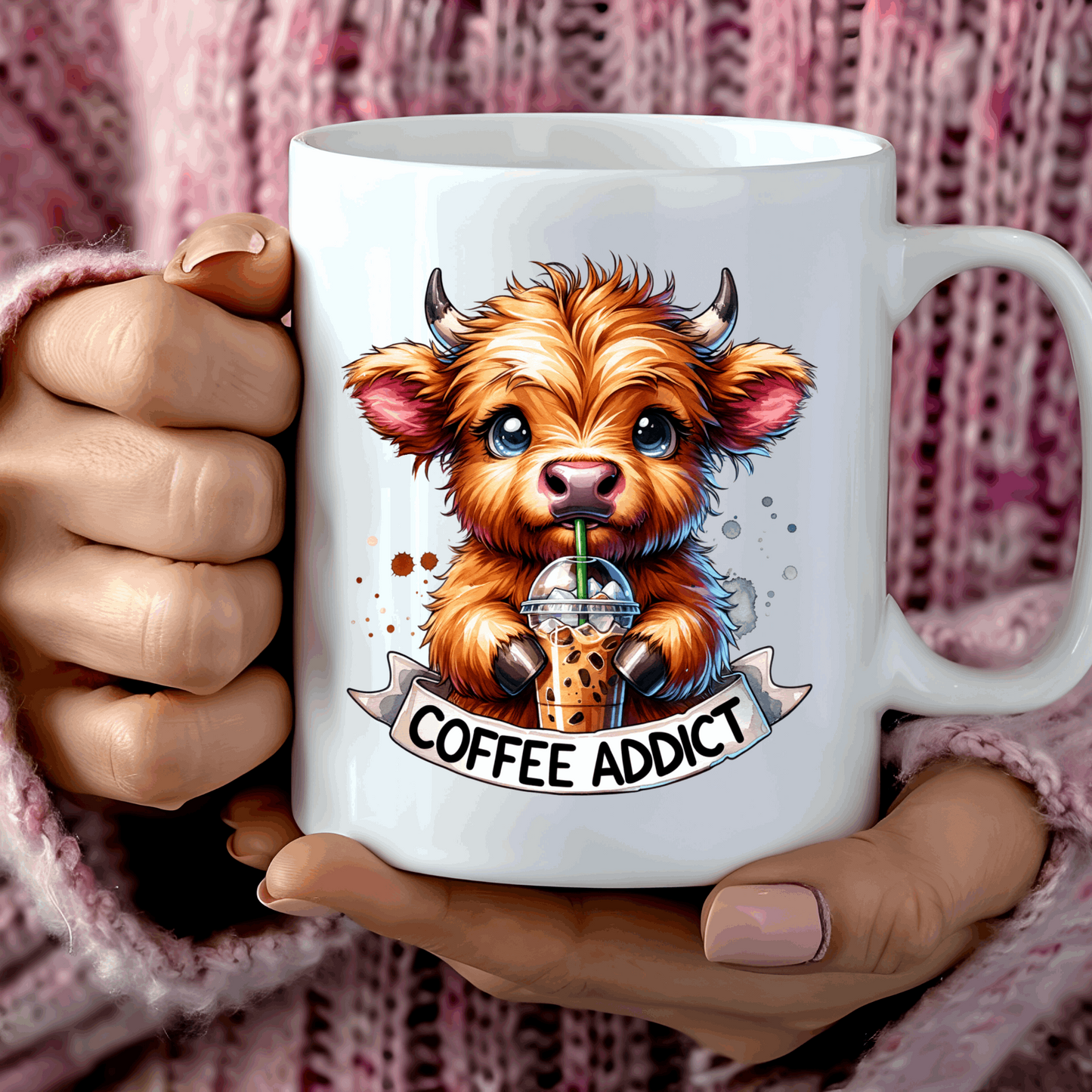 "Coffee Addict" Cow Mug - Life by Kway | Kristin Waymire