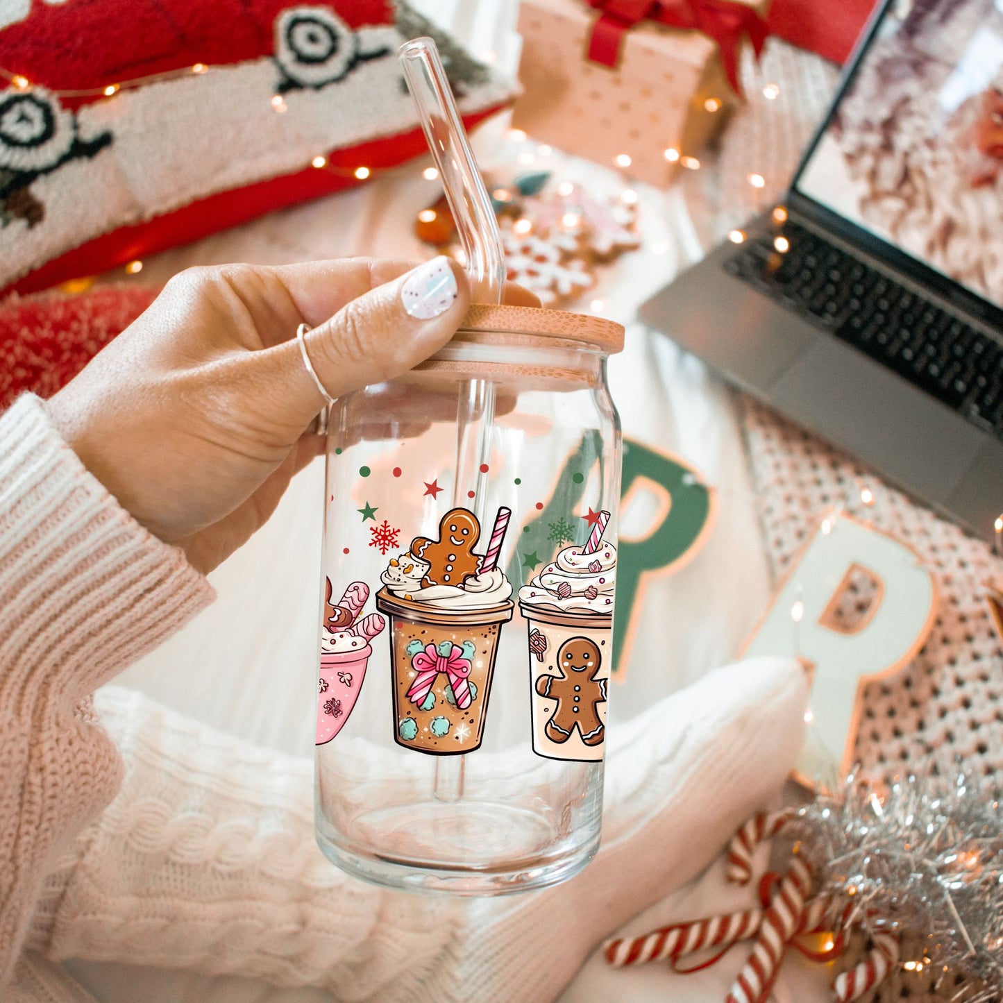 Gingerbread Coffee Glass Can - Life by Kway | Kristin Waymire