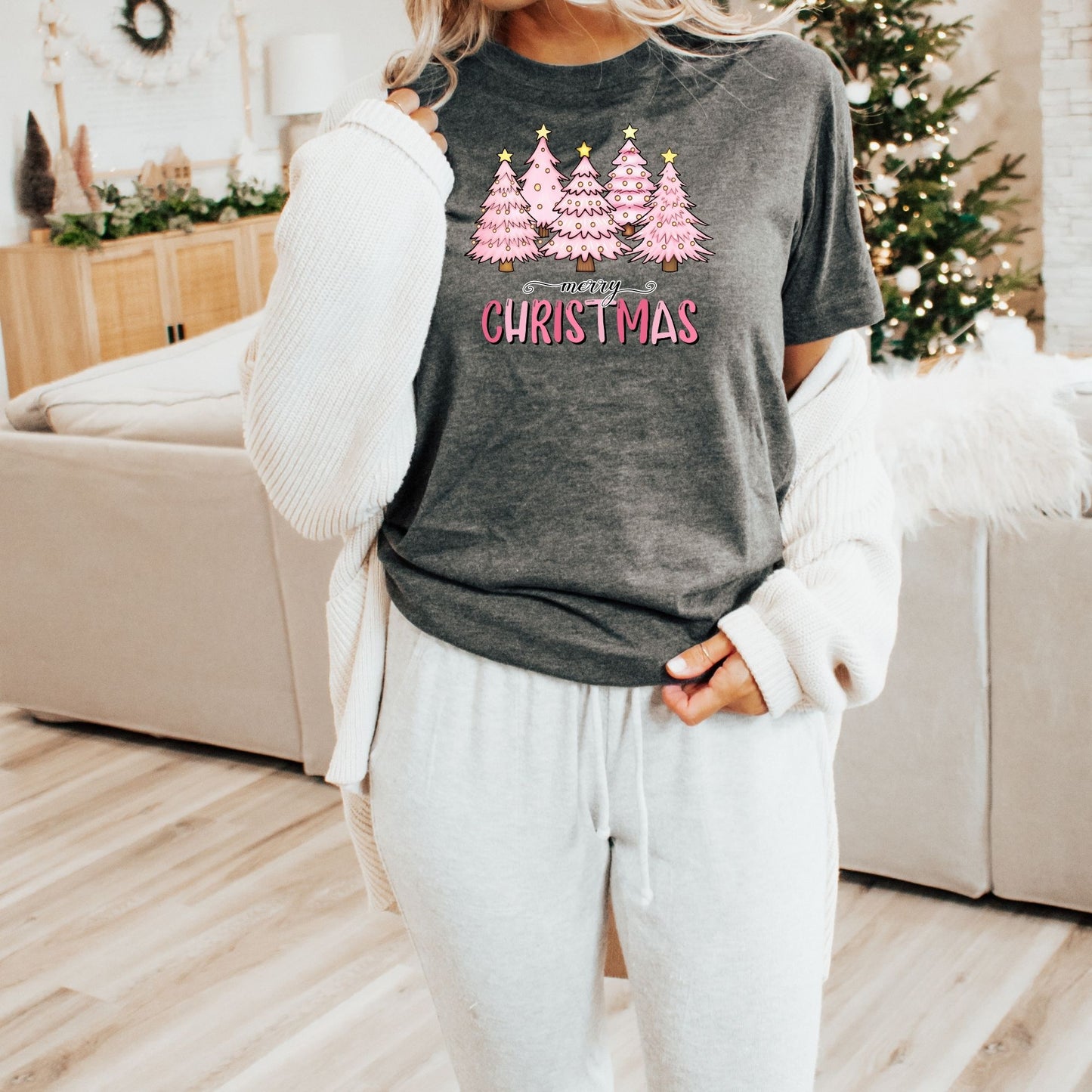 Pink Merry Christmas T-shirt - Life by Kway | Kristin Waymire