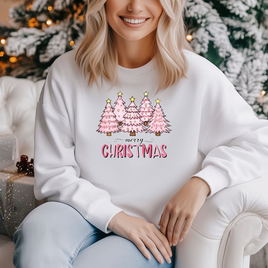 Pink Merry Christmas Sweatshirt - Life by Kway | Kristin Waymire