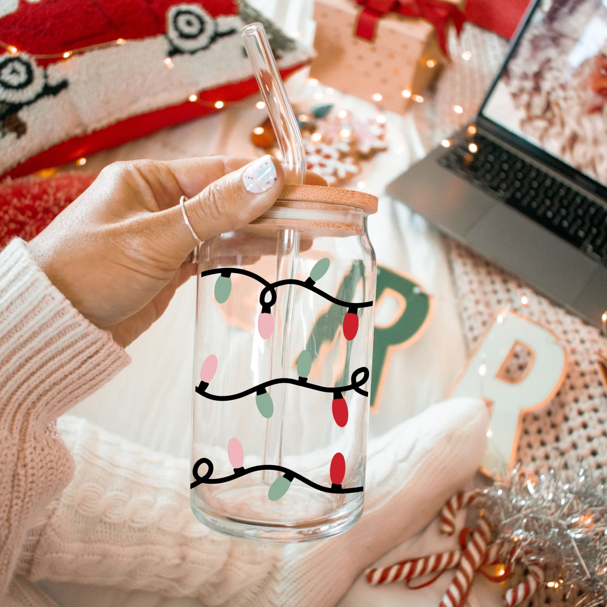 Christmas Light Glass Can - Life by Kway | Kristin Waymire