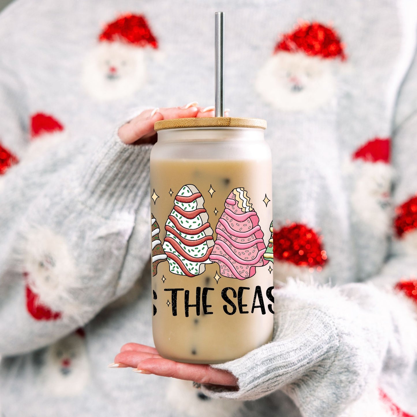 Tis the Season Christmas Cake Glass Can - Life by Kway | Kristin Waymire