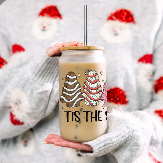 Tis the Season Christmas Cake Glass Can - Life by Kway | Kristin Waymire